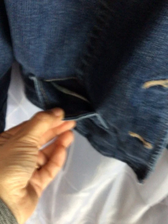 Covington Dark Blue Denim Military Jacket with Brass Buttons - Picture 3 of 5